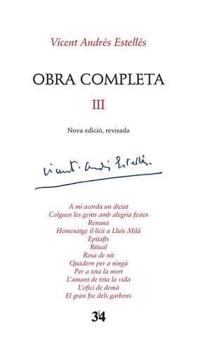 OBRA COMPLETA III VICENT ANDRES ESTELLES